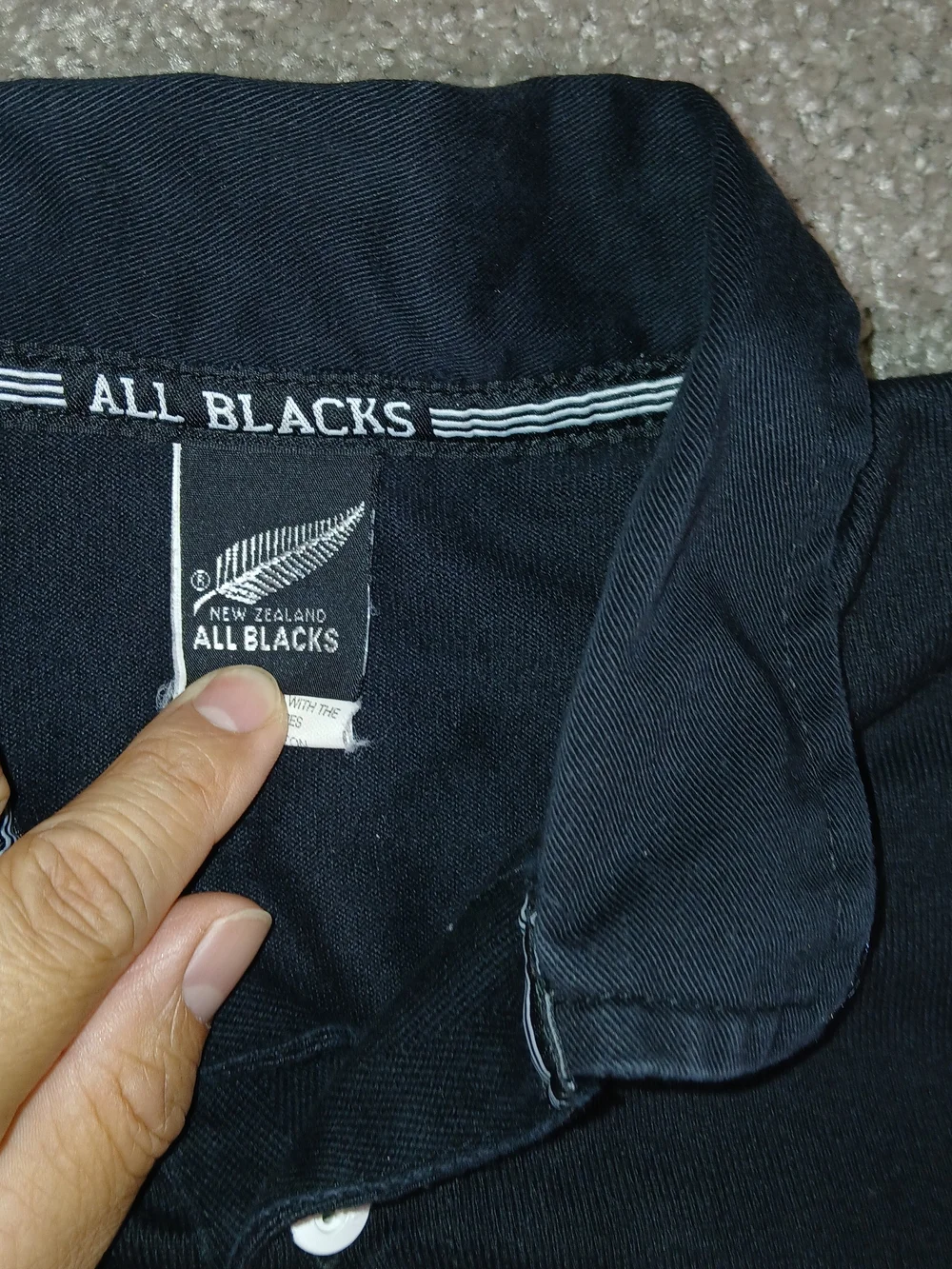 Vintage Adidas New Zealand All Blacks Black Rugby Polo Shirt for Men -‎ Large